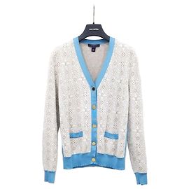 Louis Vuitton Cardigan Monogram avec Bordures Contrastées Multicolore