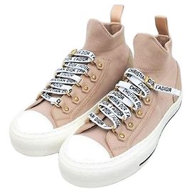 Dior Hohe Strick-Sneaker Braun