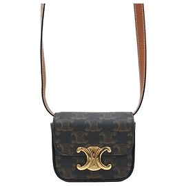 Céline Mini Claude Triomphe Canvas Marrone
