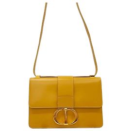 Dior Bolsa de ombro com aba Montaigne em couro de bezerro box Marrom
