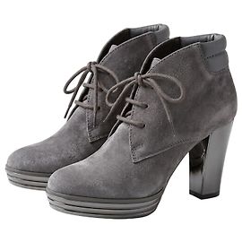 Hogan Botines de Ante Gris con Tacón Gris