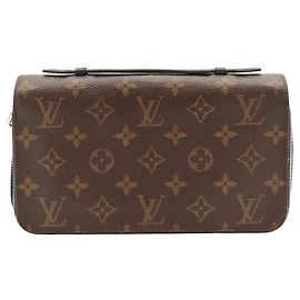 Cartera larga Louis Vuitton Monogram Macassar Zippy XL Round Castaño Negro Blanco Otro Monograma