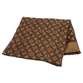 Sciarpa Louis Vuitton Monogram Shine Marrone