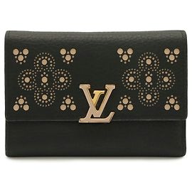 Louis Vuitton Portefeuille Capucines Compact Tri-fold Wallet Noir Rose