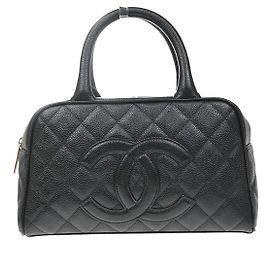 Chanel Timeless CC Bowler Quilted Caviar Medium Noir