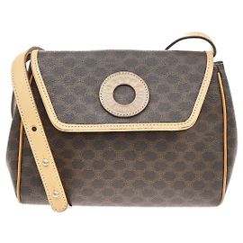 Céline Celine Macadam Shoulder Canvas Medium Marrone