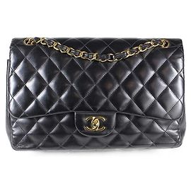Chanel Borsa Classic Flap Jumbo Pelle Nera Nero
