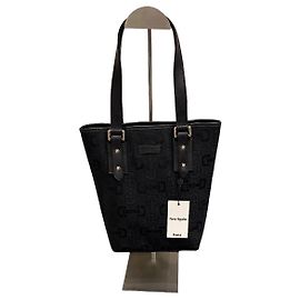 Borsa a mano Gucci nera canvas monogram Nero