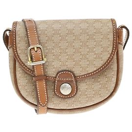 Céline Celine Besace Flap Triomphe Coated Canvas Mini Marron