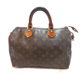 Louis Vuitton Speedy 30 Monogram Canvas Handbag Brown Monogram