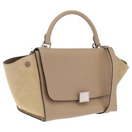 Céline Celine Trapeze Leather Small Bege