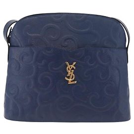 Autre Marque Saint Laurent Overseas Leather Large Navy blue
