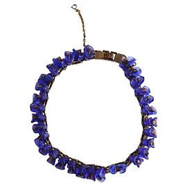 Collar Chanel azul de metal Azul