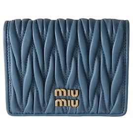 Miu Miu Blue Leather Wallet Blue