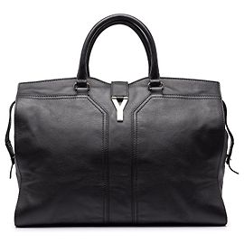 Autre Marque Black Saint Laurent Leather Cabas Chyc Travel Bag Black
