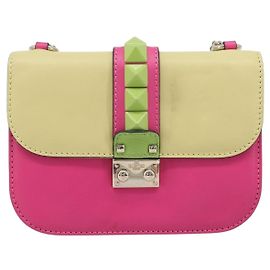 Valentino Garavani Glam Lock Covered Studs Leather Small Multicor