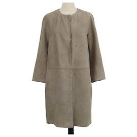 Autre Marque Giacca lunga in camoscio beige S'Max Mara Beige