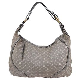 Louis Vuitton Platine Monogram Mini Lin Manon MM Hobo Gris