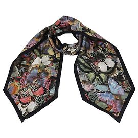 Lenço Valentino em seda com estampado de borboletas multicolor Multicor