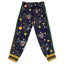 Gucci Multicolor Blend Polyester Space and Animals Print Track Pants Multiple colors