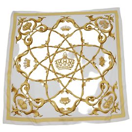 Hermès Foulard Hermes Multicolor Silk Couronnes Print Scarf 90 Altro