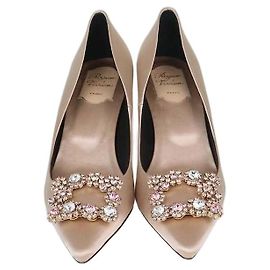 Escarpins Efflorescence en satin rose Roger Vivier Rose