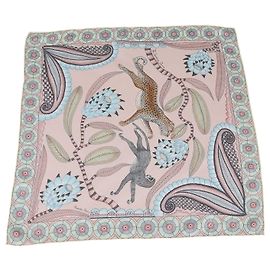 Hermès Pañuelo de bolsillo Hermes Multicolor Silk The Savana Dance Multicolor