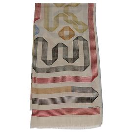 Hermès Xaile retangular Hermes Multicolor Cashmere Rubans d'Hermes Multicor