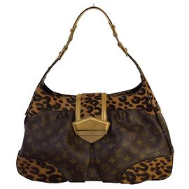 Bolsa Hobo Louis Vuitton Stephen Sprouse Leopard Polly Monogram M95282 Marrom Estampa de leopardo