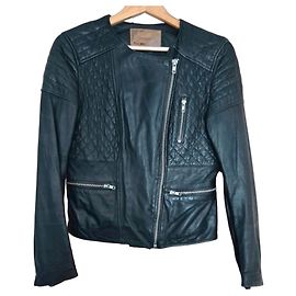 Oakwood Lederjacke S schwarz Schwarz