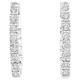 Autre Marque Pendientes de aro de oro blanco y diamantes. Otro