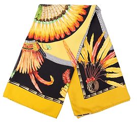 Lenço de Seda Hermès Brazil Multi 90 Multicor