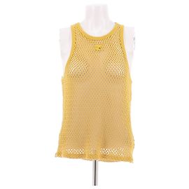 Top in crochet Courreges giallo Giallo