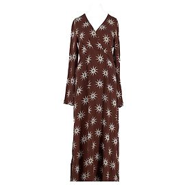 Autre Marque THE WOLF GANG Maxikleid Braun mit Sternenmuster Braun