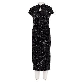 Autre Marque PARFOIS Schwarzes Pailletten Midikleid Schwarz