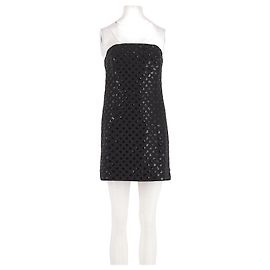 Michael Kors Black Short Polka Dot Sequin Dress Black