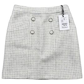 Maje Tweed-Rock in Blau-Weiß Weiß Blau