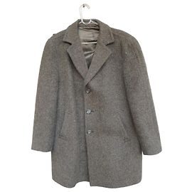 Autre Marque Exclusive Style Checkered Wool Coat Brown