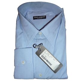Dolce & Gabbana Camisa de algodão azul Azul