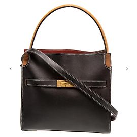 Tory Burch Lee Radziwill Small Lederhandtasche Schwarz