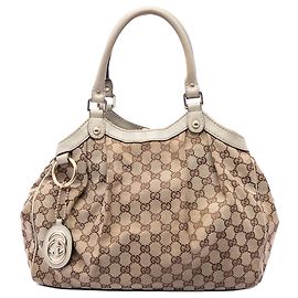 Gucci Beige Medium GG Canvas Sukey Tote Beige