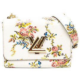 Louis Vuitton White Epi Romantic Blossoms Twist MM Blanc