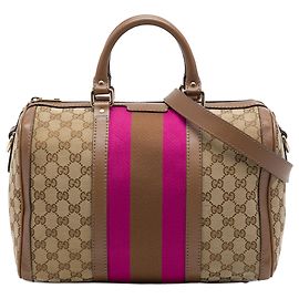 Gucci Beige Medium GG Canvas Web Joy Boston Bag Beige
