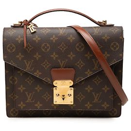 Louis Vuitton Brown Monogram Monceau 28 Marron
