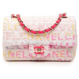 Chanel Mini Rectangular Tweed Single Flap Weiß Weiß Andere