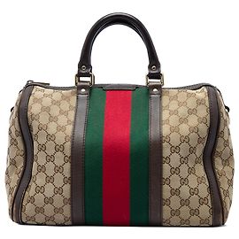 Borsa Boston Gucci Beige Medium GG Canvas Web Joy Beige