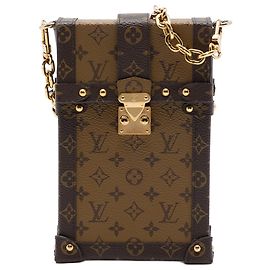Louis Vuitton Brown Monogram Reverse Pochette Trunk Verticale Marron