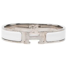 Pulsera Clic H PM de esmalte blanco estrecho Hermès Otro