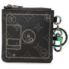 Portachiavi e portamonete Louis Vuitton Black Fragment Monogram Eclipse Floppy Disk Nero