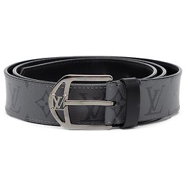 Cintura Louis Vuitton Gray Monogram Eclipse Reverse Marrone